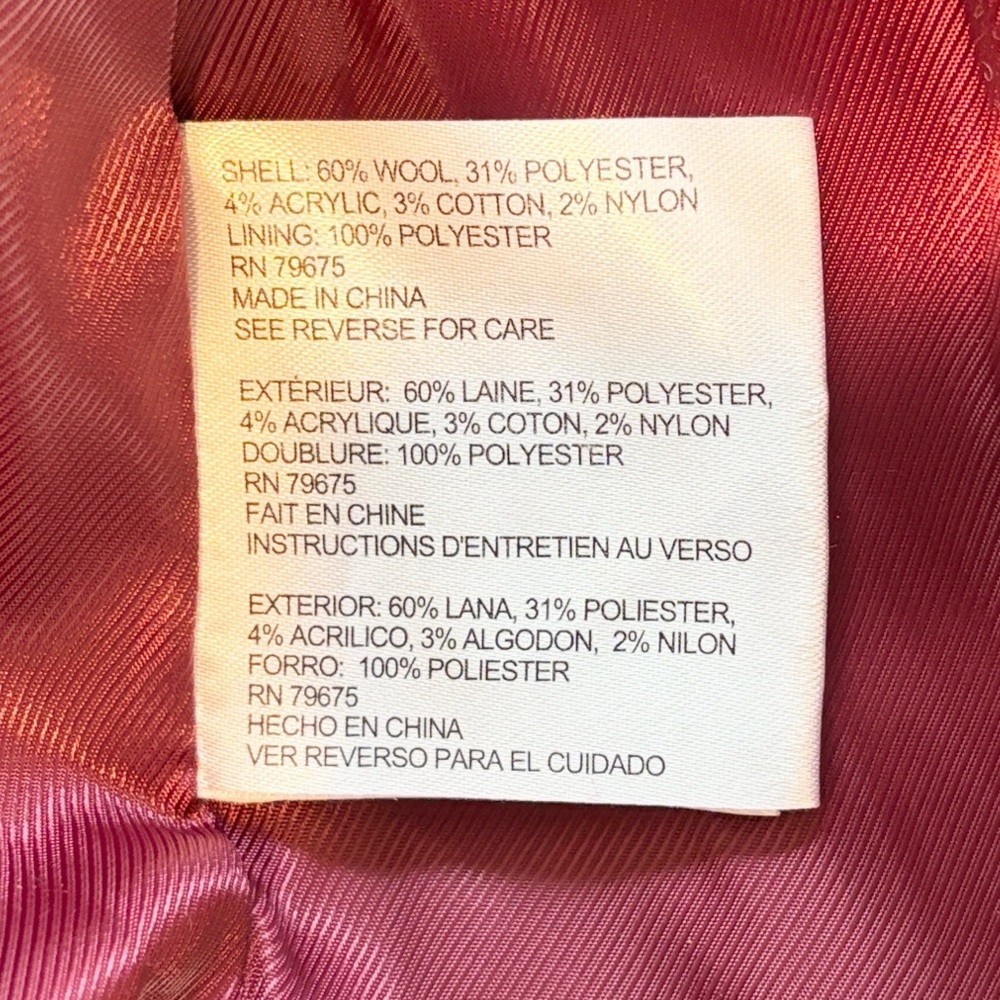 Michael Kors Asymmetrical Belted Wool Coat Ruby Red, SP - Picture 6 of 8